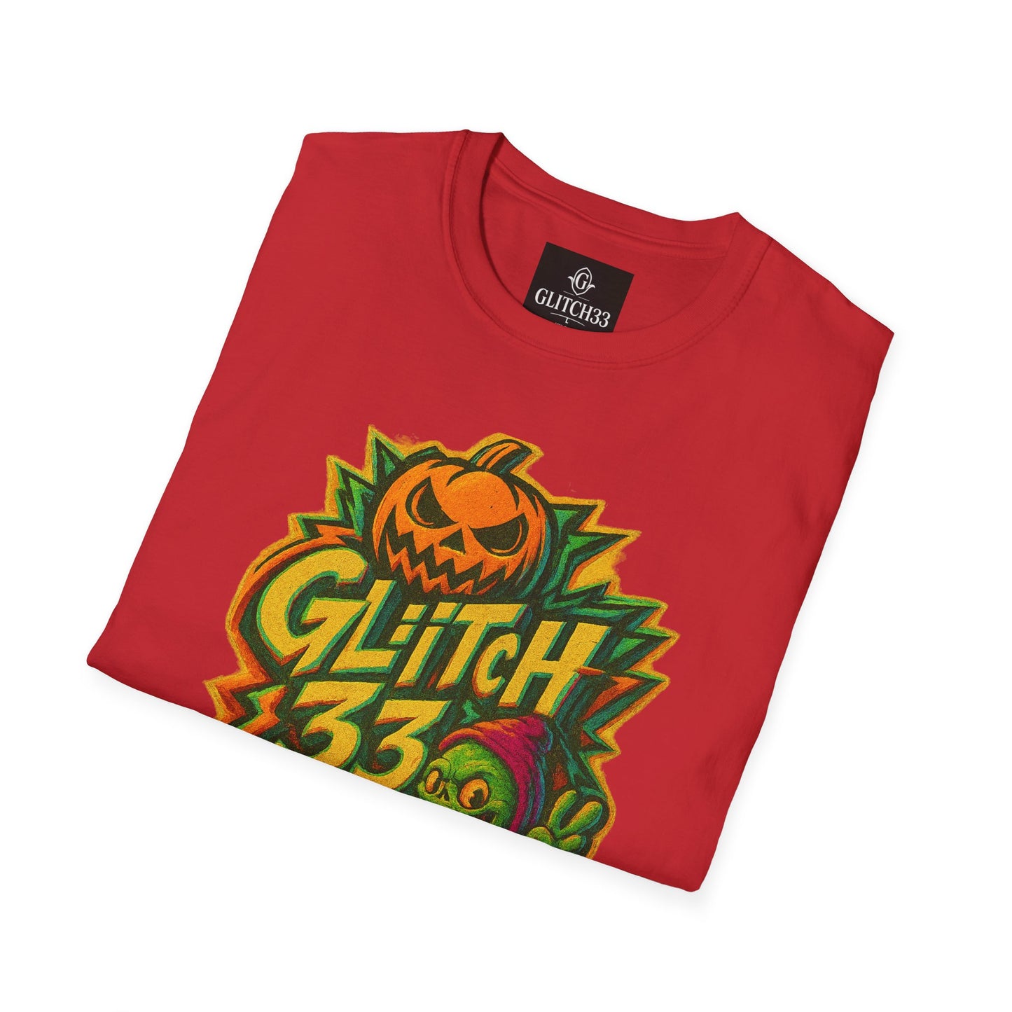 Halloween Glitch Graphic T-Shirt, Unisex Tee for Fall Fun, Pumpkin Theme, Casual Wear, Halloween Costume, Gift for Friends