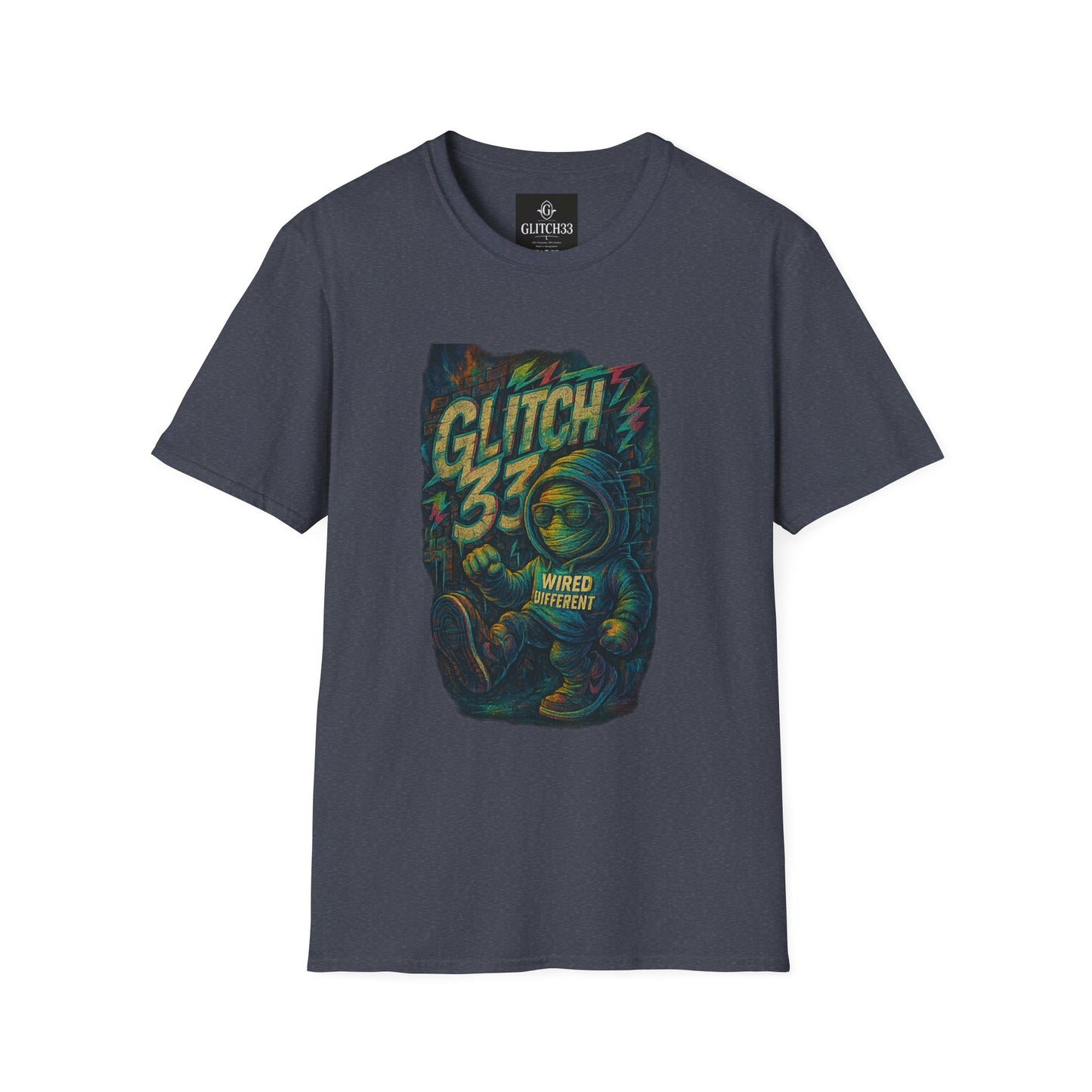 Glitch Graphic Unisex Softstyle T-Shirt - Vintage Retro Tee, Cute Casual Wear, Perfect for Gift Giving, Summer Fashion, Gamer Style