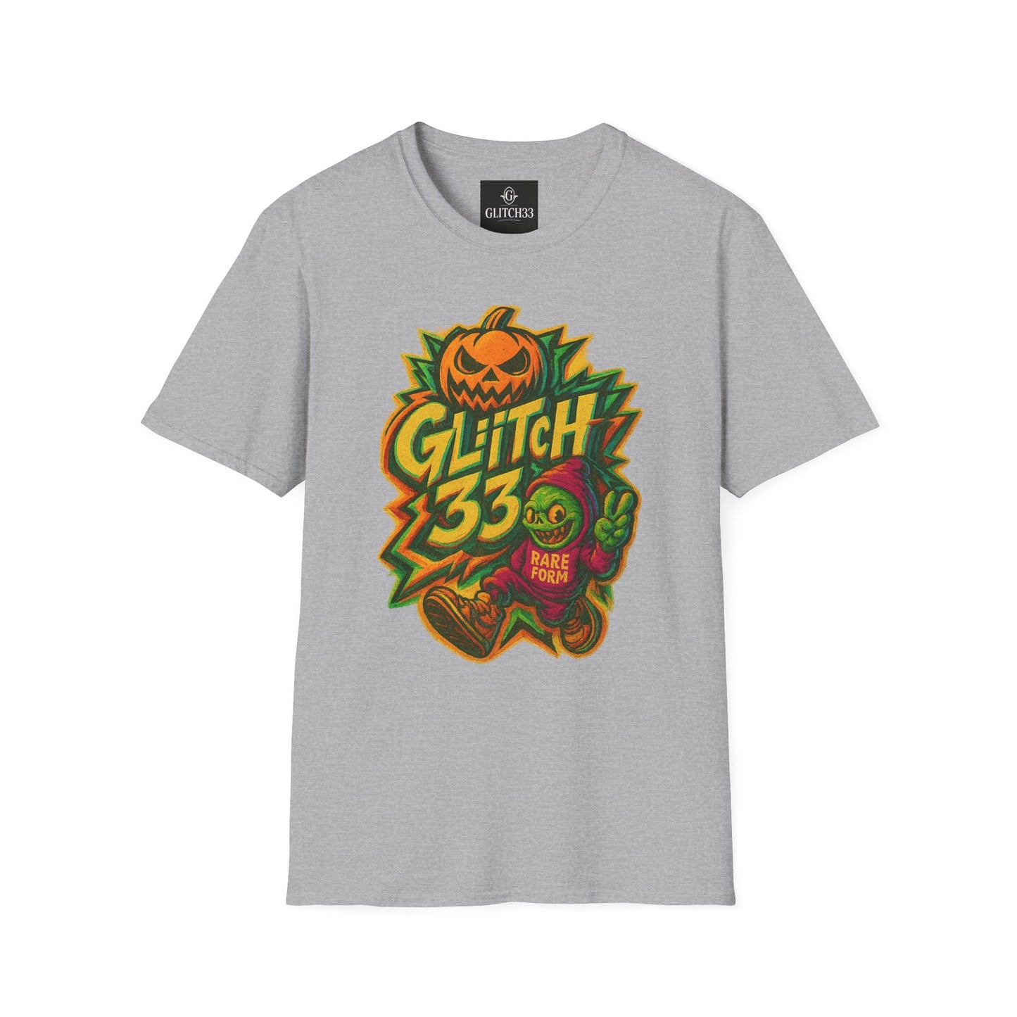 Halloween Glitch Graphic T-Shirt, Unisex Tee for Fall Fun, Pumpkin Theme, Casual Wear, Halloween Costume, Gift for Friends