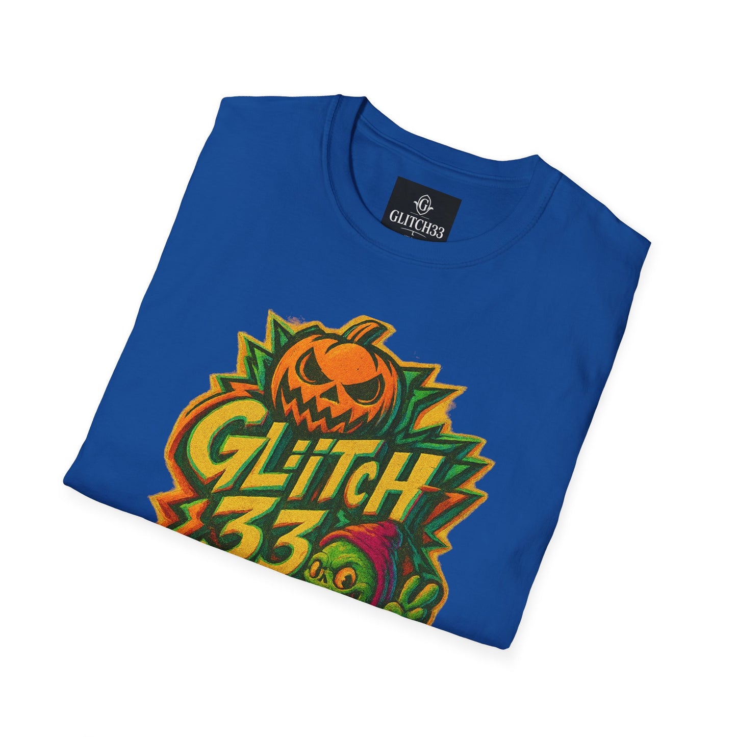 Halloween Glitch Graphic T-Shirt, Unisex Tee for Fall Fun, Pumpkin Theme, Casual Wear, Halloween Costume, Gift for Friends