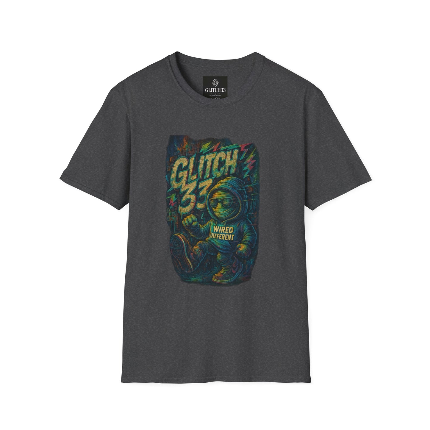 Glitch Graphic Unisex Softstyle T-Shirt - Vintage Retro Tee, Cute Casual Wear, Perfect for Gift Giving, Summer Fashion, Gamer Style