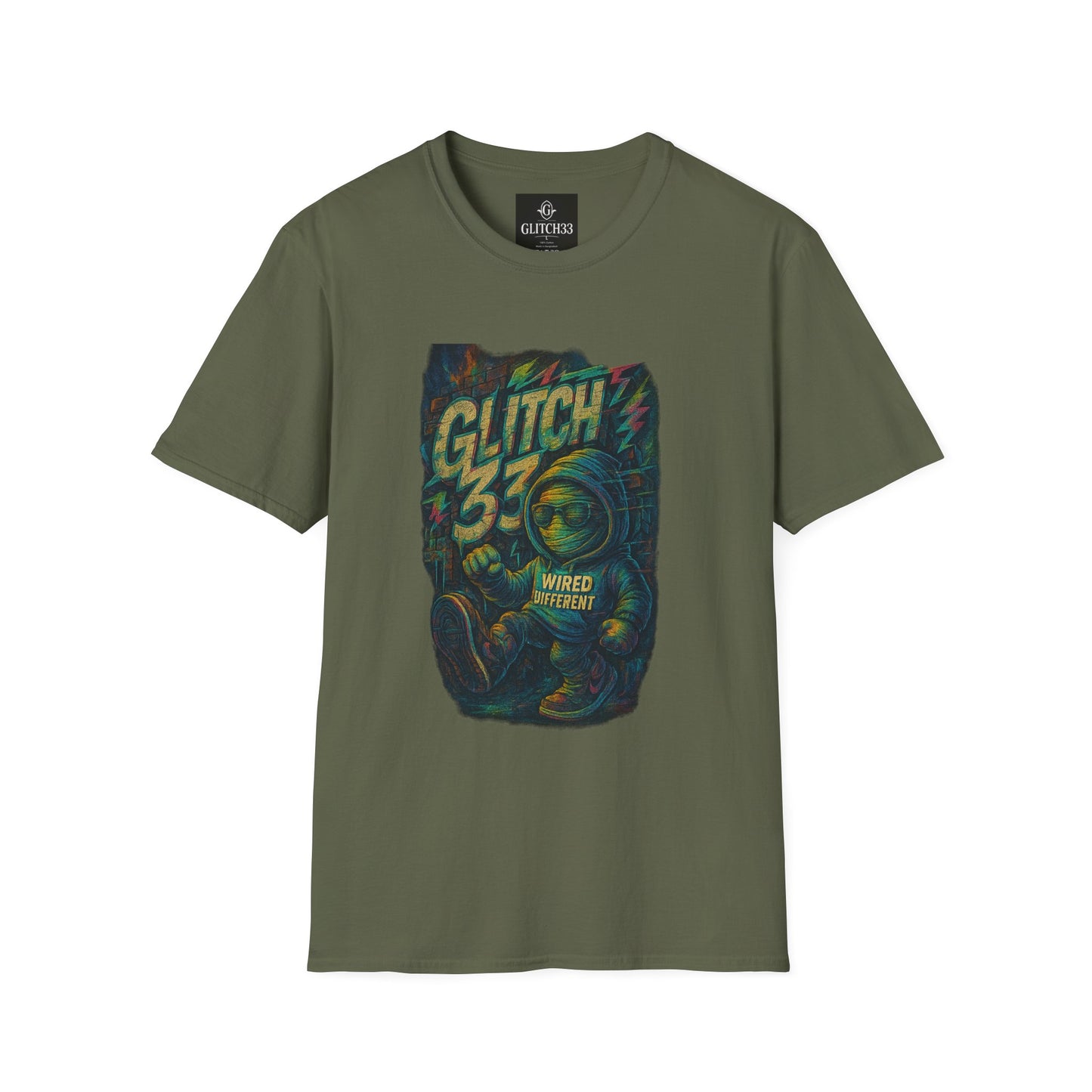 Glitch Graphic Unisex Softstyle T-Shirt - Vintage Retro Tee, Cute Casual Wear, Perfect for Gift Giving, Summer Fashion, Gamer Style