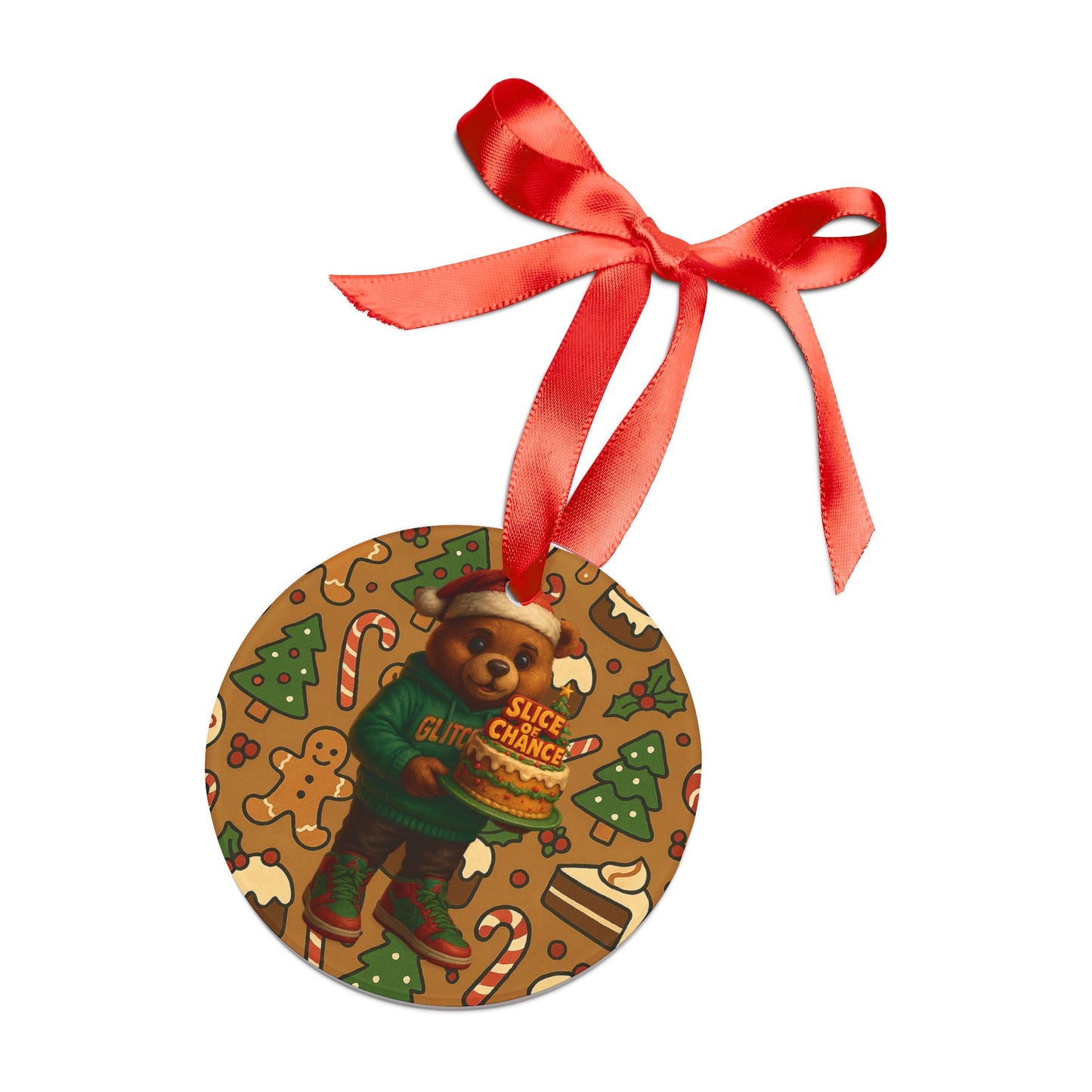 🔥 Frosted Chaos Christmas Ornament – Glitch33 x Slice of Chance Holiday Drip Edition 🔥