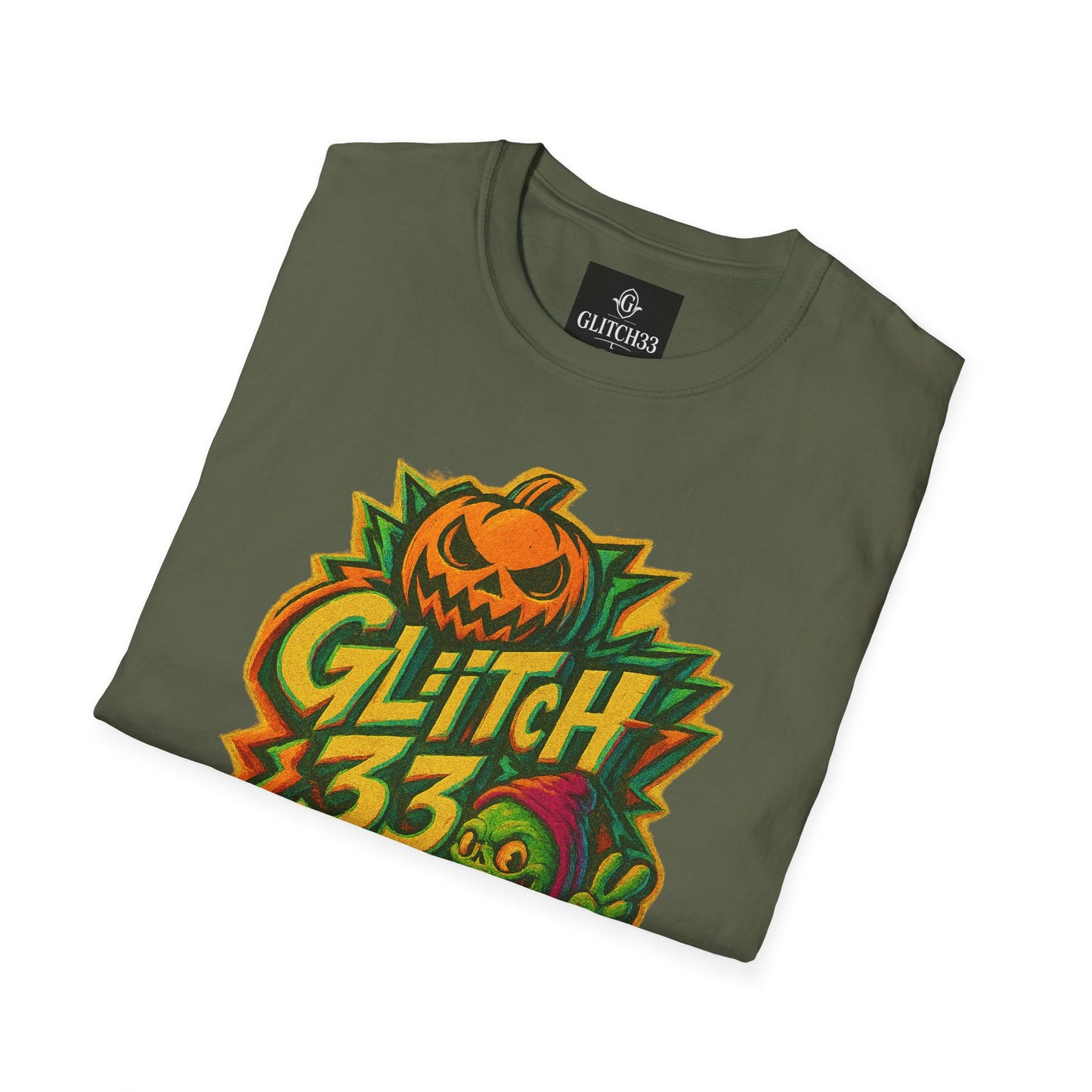 Halloween Glitch Graphic T-Shirt, Unisex Tee for Fall Fun, Pumpkin Theme, Casual Wear, Halloween Costume, Gift for Friends