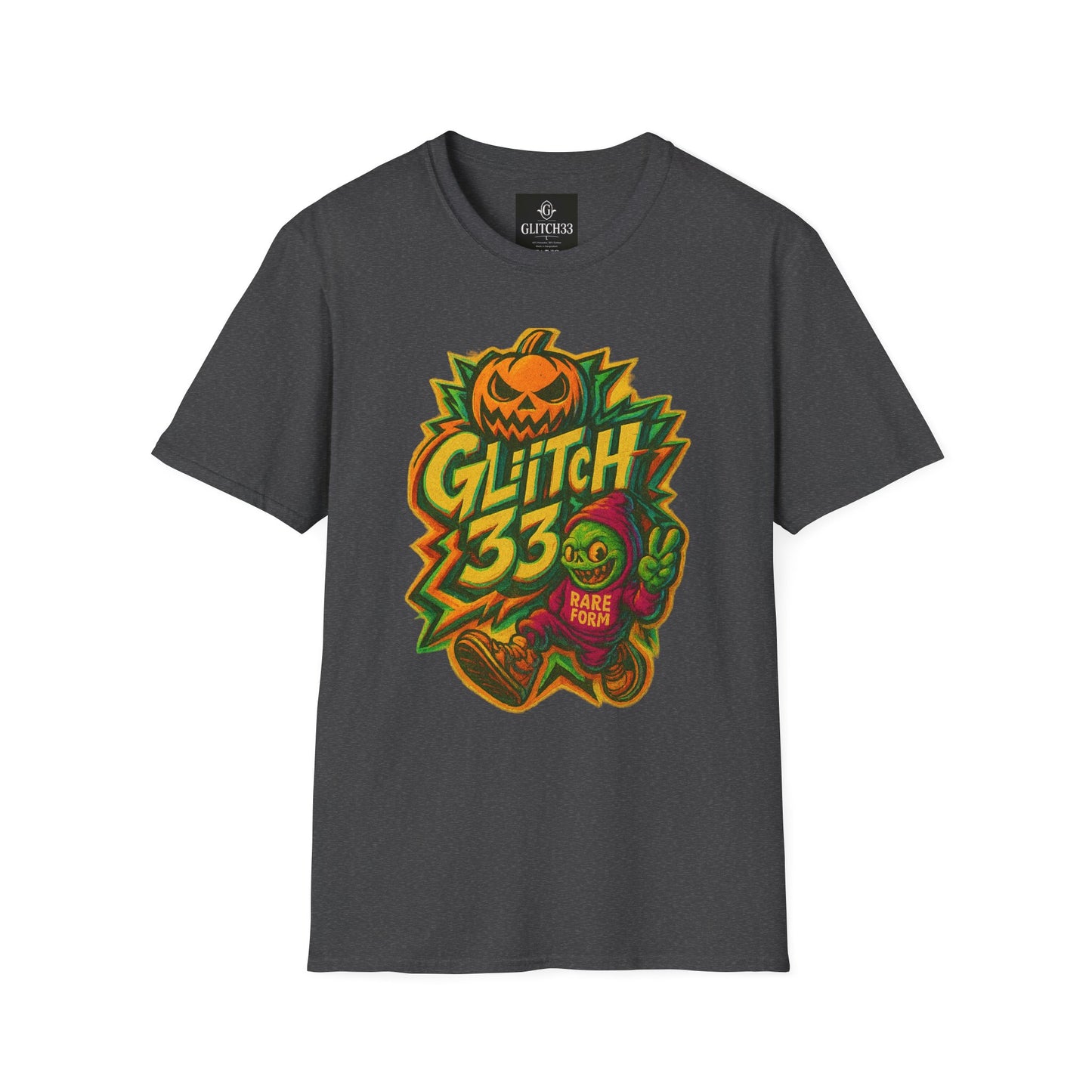 Halloween Glitch Graphic T-Shirt, Unisex Tee for Fall Fun, Pumpkin Theme, Casual Wear, Halloween Costume, Gift for Friends