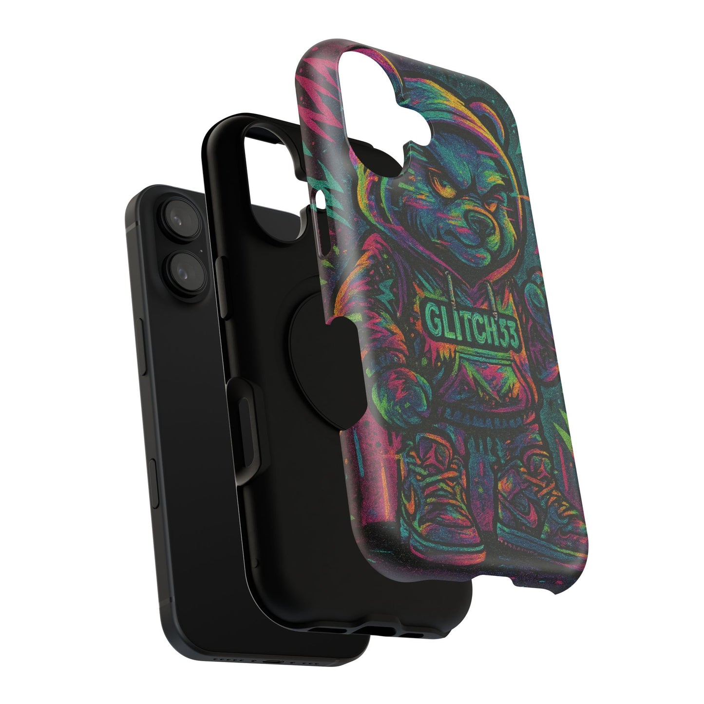 ⚡ Glitch33 Bear Impact-Resistant Phone Case ⚡