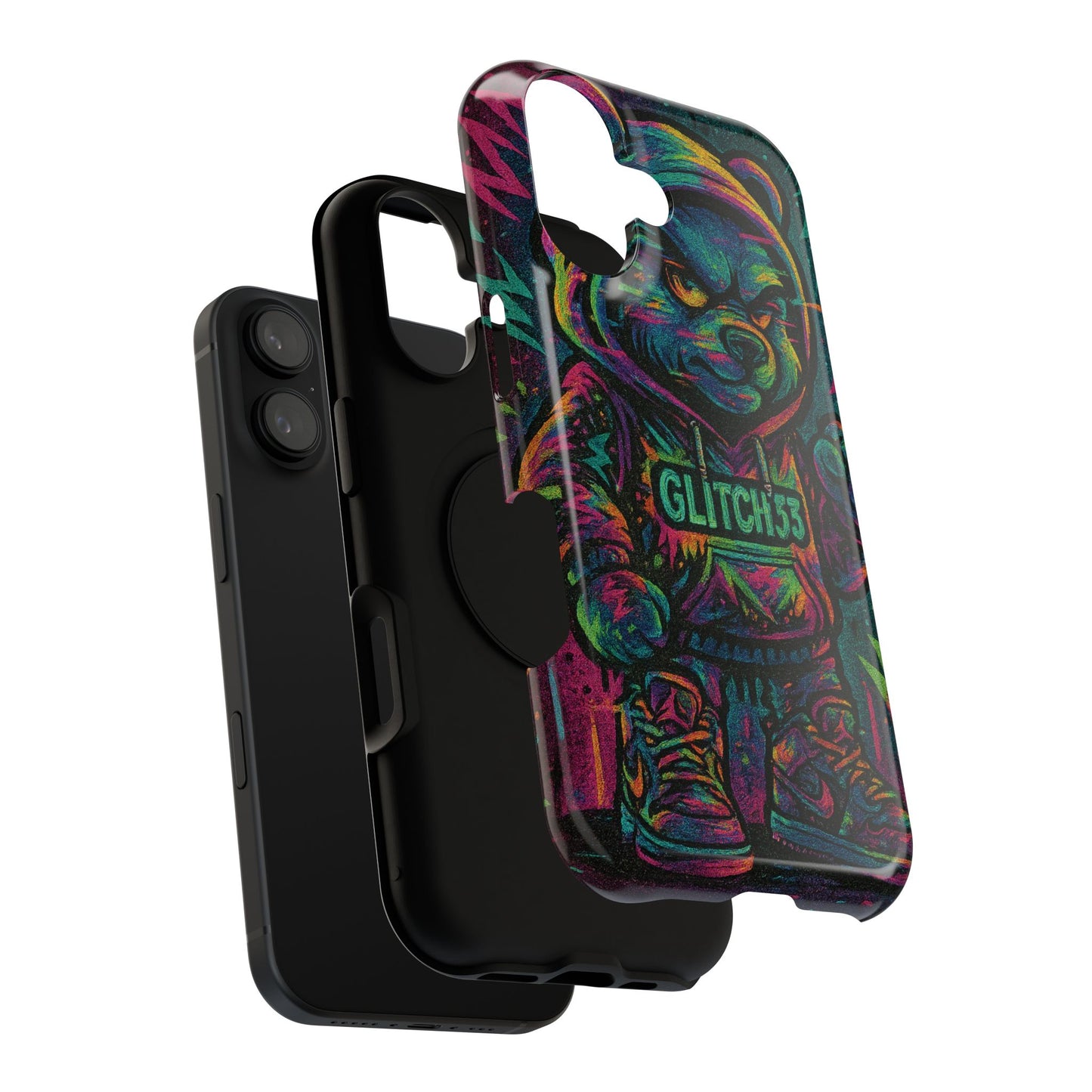 ⚡ Glitch33 Bear Impact-Resistant Phone Case ⚡