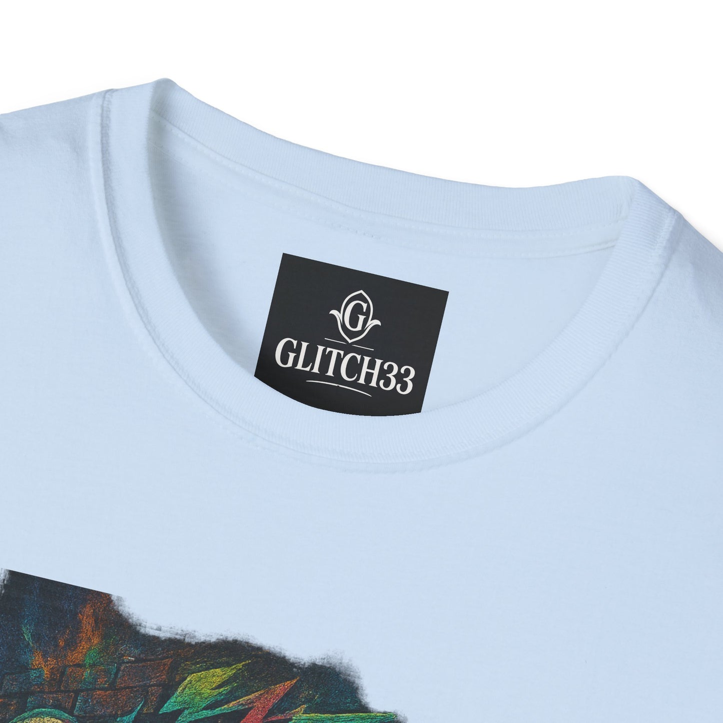 Glitch Graphic Unisex Softstyle T-Shirt - Vintage Retro Tee, Cute Casual Wear, Perfect for Gift Giving, Summer Fashion, Gamer Style