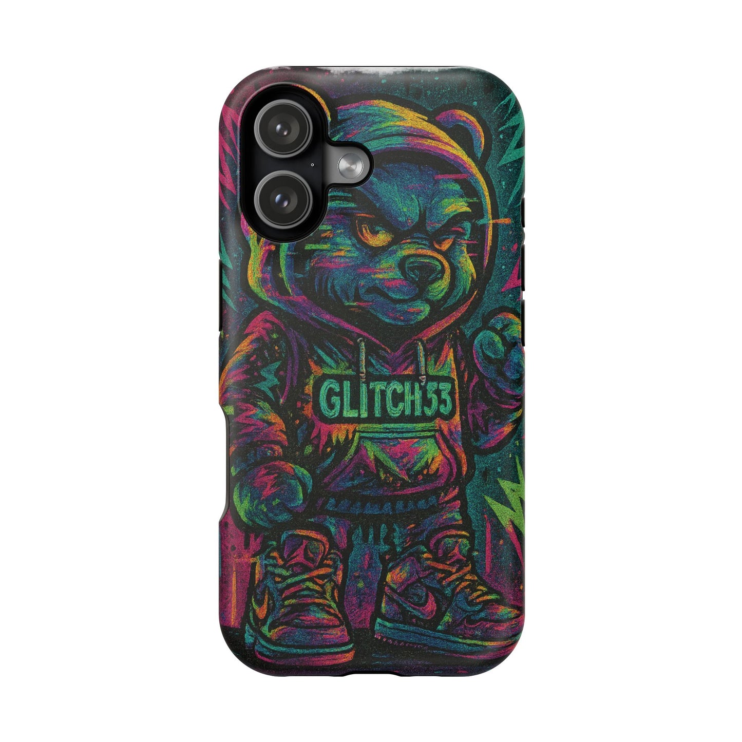 ⚡ Glitch33 Bear Impact-Resistant Phone Case ⚡