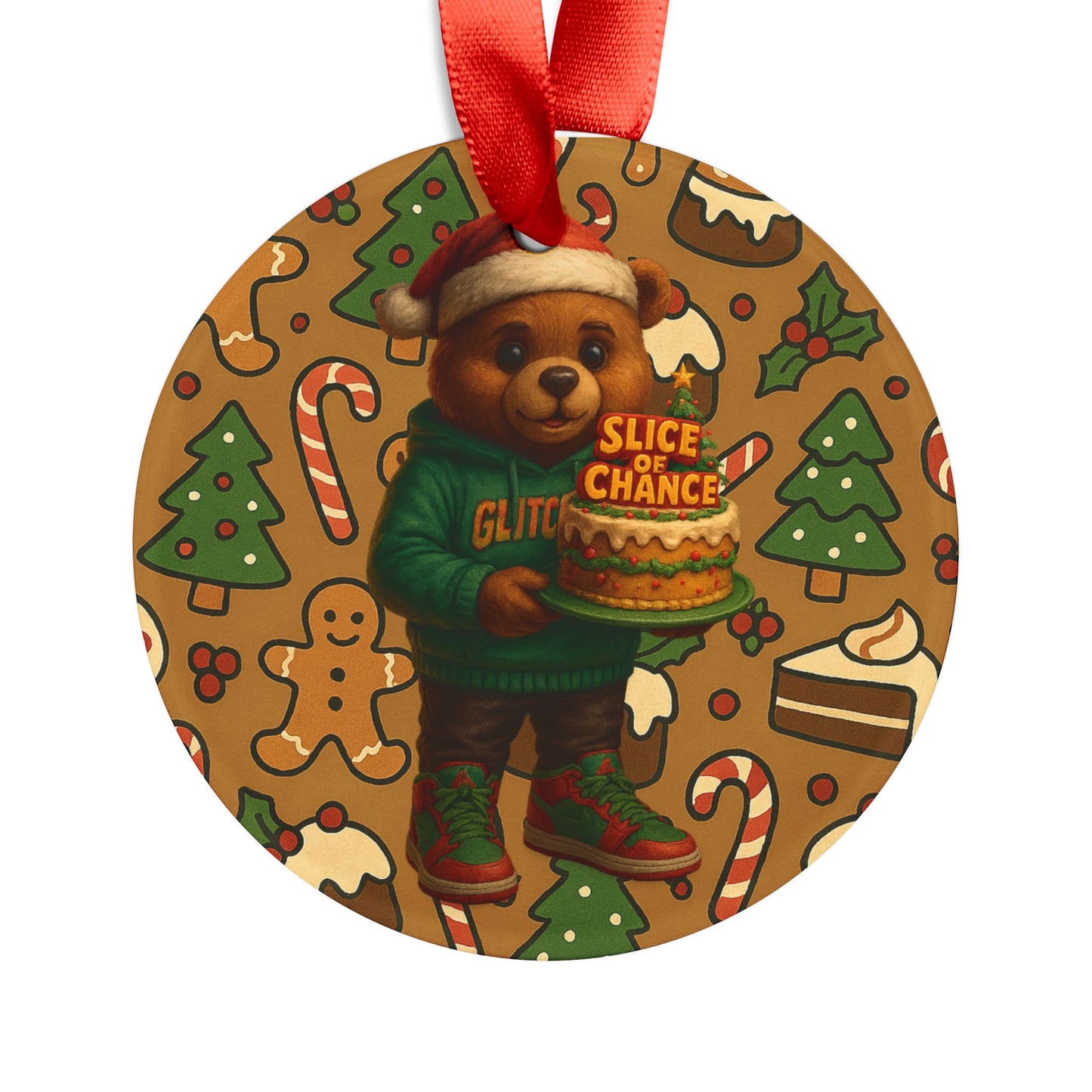 🔥 Frosted Chaos Christmas Ornament – Glitch33 x Slice of Chance Holiday Drip Edition 🔥