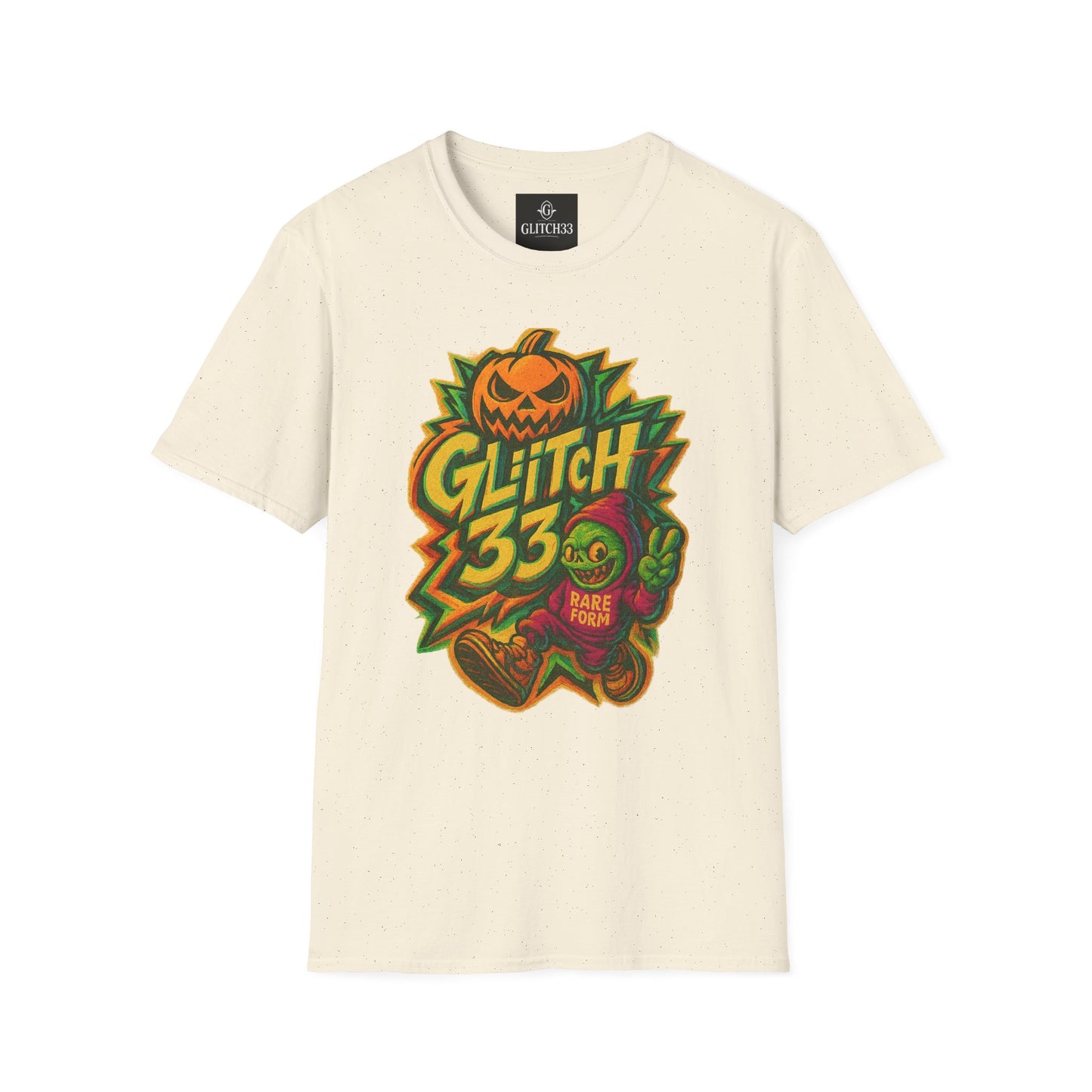 Halloween Glitch Graphic T-Shirt, Unisex Tee for Fall Fun, Pumpkin Theme, Casual Wear, Halloween Costume, Gift for Friends