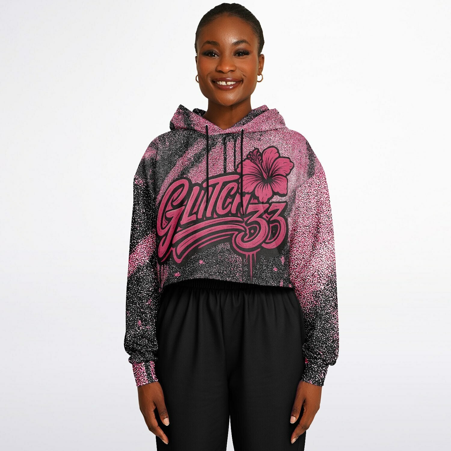 Glitch33 “Wired Pretty” Crop Hoodie