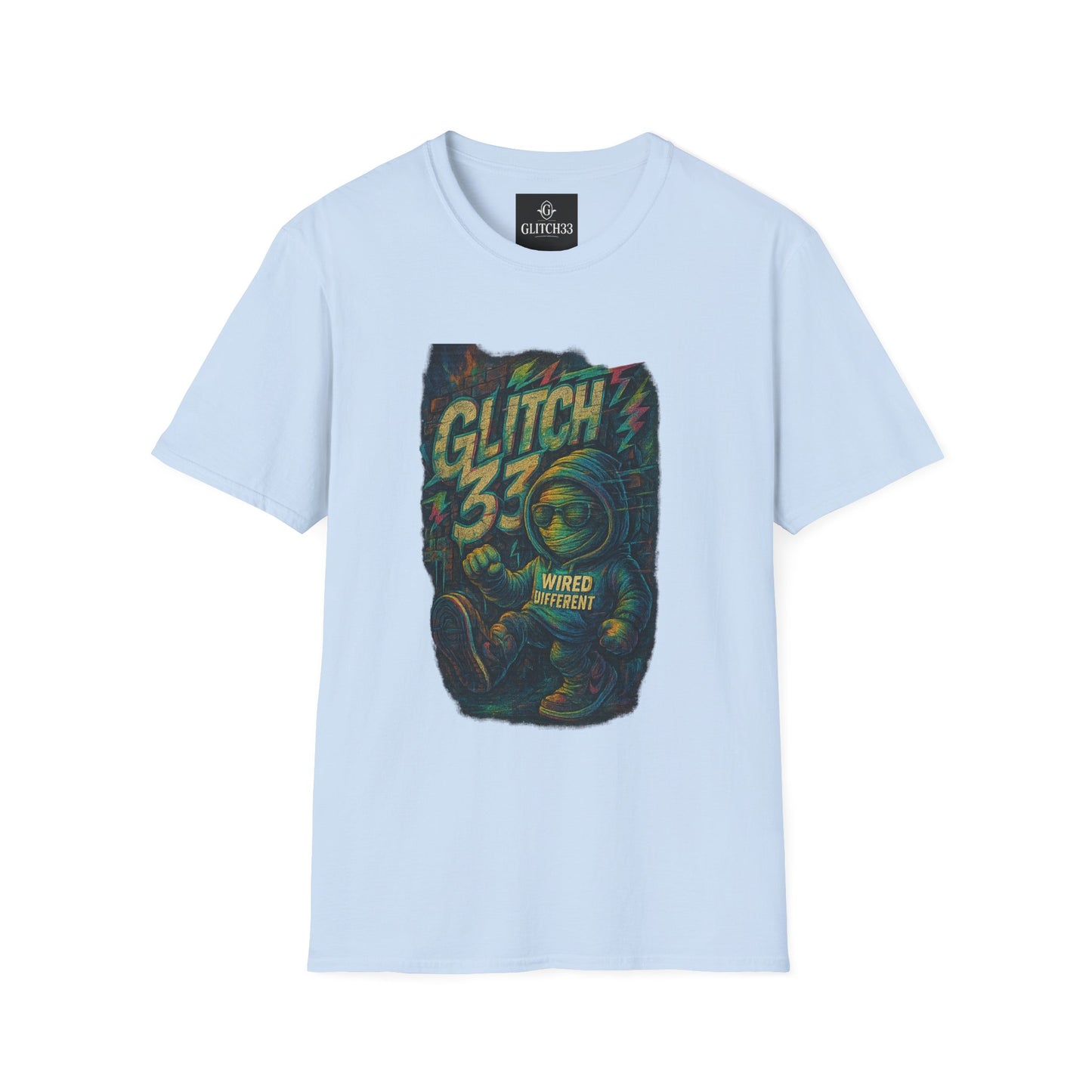 Glitch Graphic Unisex Softstyle T-Shirt - Vintage Retro Tee, Cute Casual Wear, Perfect for Gift Giving, Summer Fashion, Gamer Style