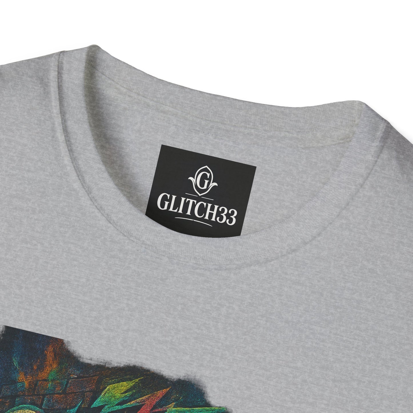 Glitch Graphic Unisex Softstyle T-Shirt - Vintage Retro Tee, Cute Casual Wear, Perfect for Gift Giving, Summer Fashion, Gamer Style