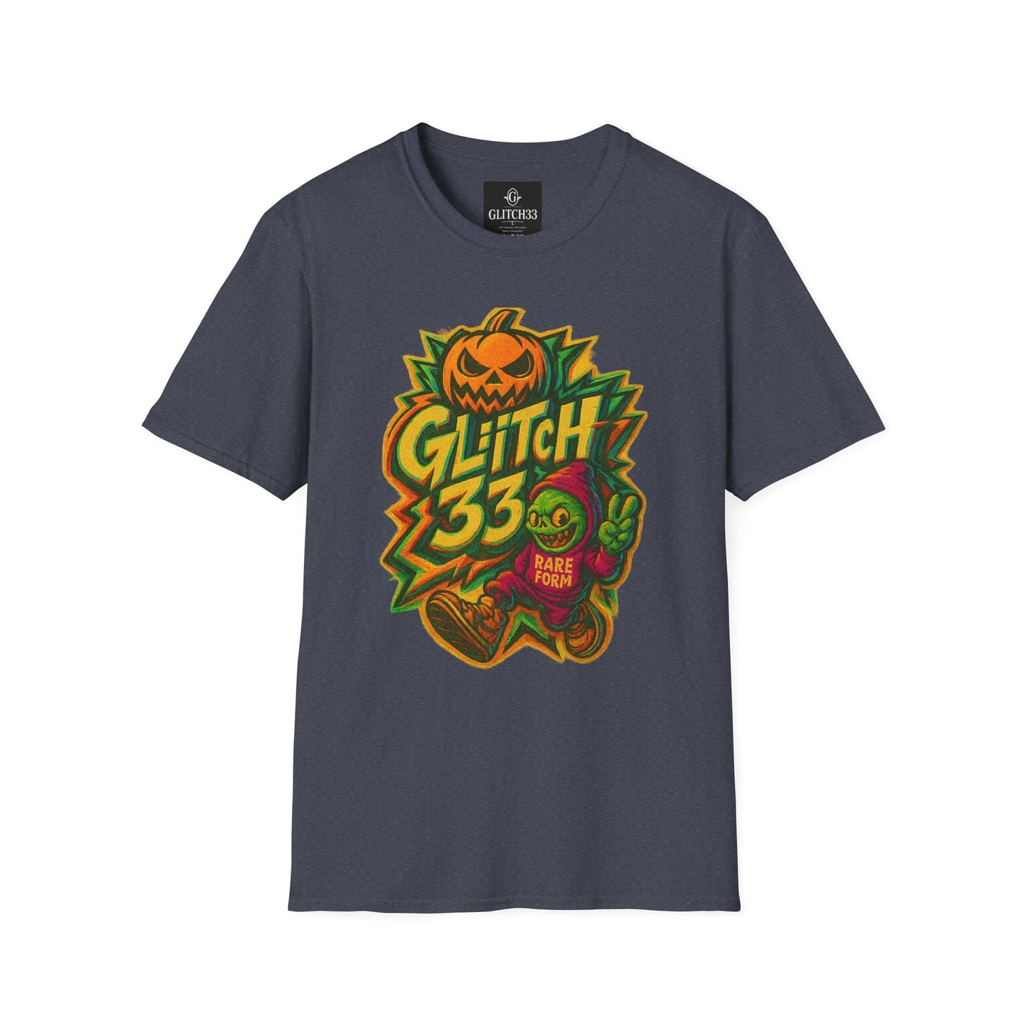 Halloween Glitch Graphic T-Shirt, Unisex Tee for Fall Fun, Pumpkin Theme, Casual Wear, Halloween Costume, Gift for Friends