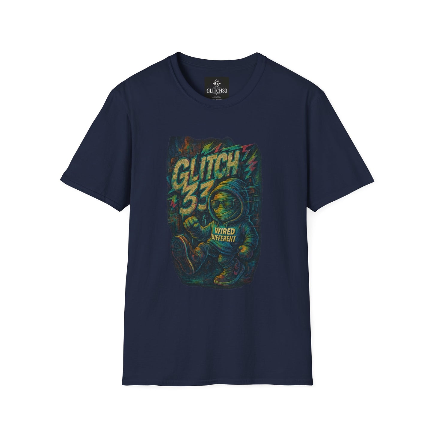 Glitch Graphic Unisex Softstyle T-Shirt - Vintage Retro Tee, Cute Casual Wear, Perfect for Gift Giving, Summer Fashion, Gamer Style