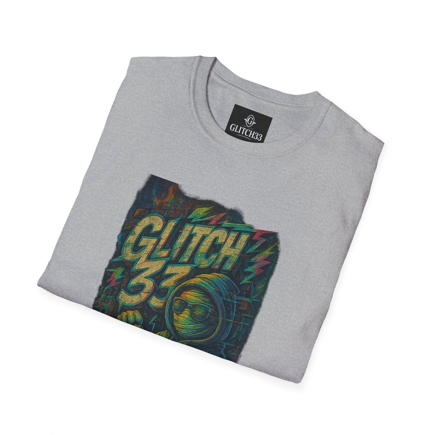 Glitch Graphic Unisex Softstyle T-Shirt - Vintage Retro Tee, Cute Casual Wear, Perfect for Gift Giving, Summer Fashion, Gamer Style