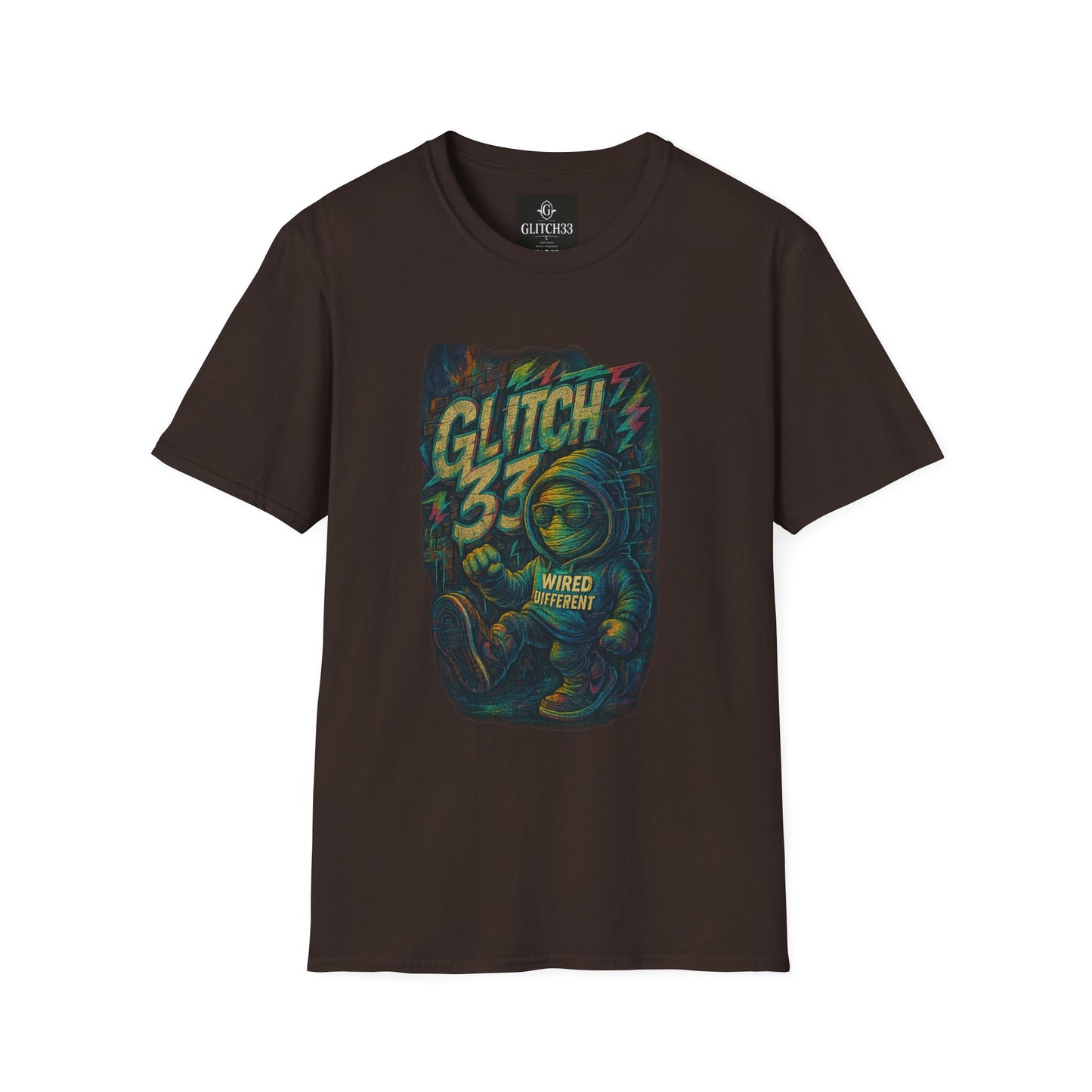 Glitch Graphic Unisex Softstyle T-Shirt - Vintage Retro Tee, Cute Casual Wear, Perfect for Gift Giving, Summer Fashion, Gamer Style