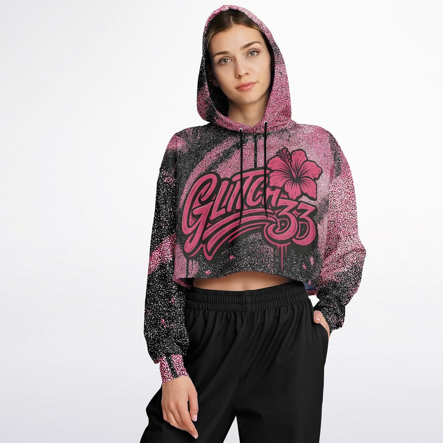 Glitch33 “Wired Pretty” Crop Hoodie