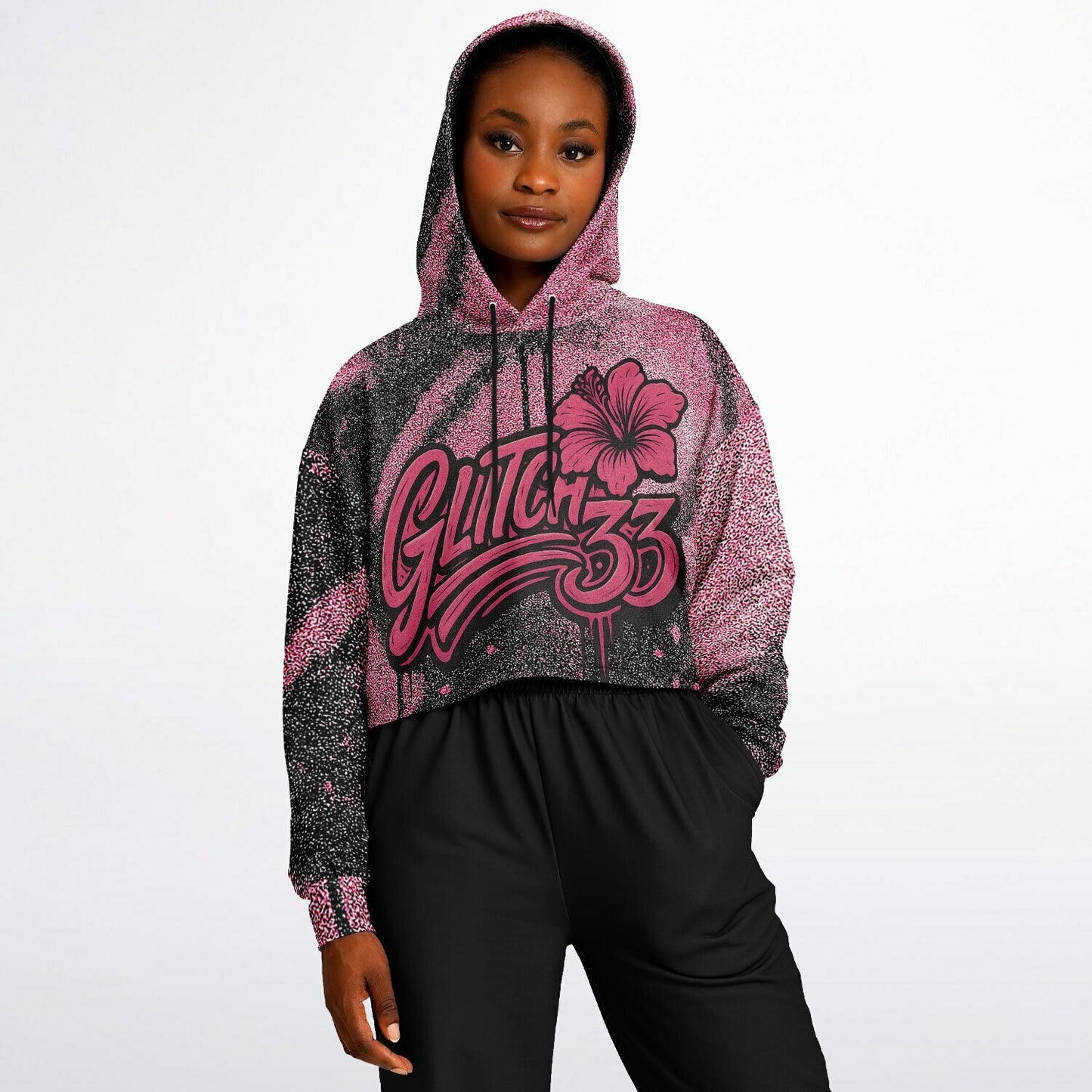 Glitch33 “Wired Pretty” Crop Hoodie